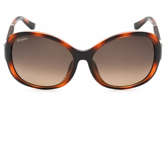 Salvatore Ferragamo Tortoise Shell Brown Gradient Sunglasses Brand New in Case - Picture 11 of 11